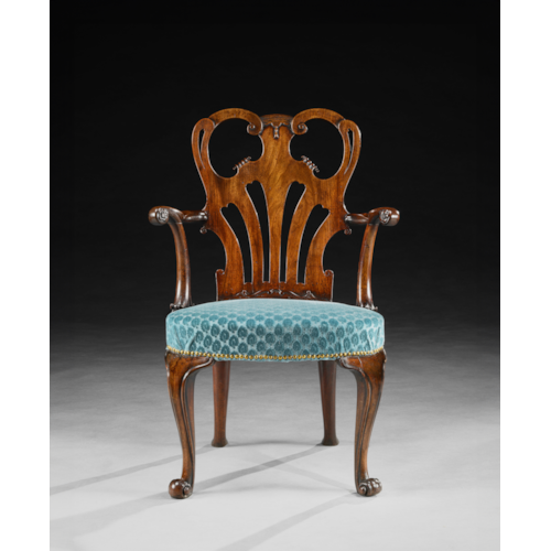 A George II Carved Mahogany Armchair